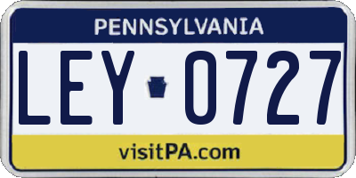 PA license plate LEY0727