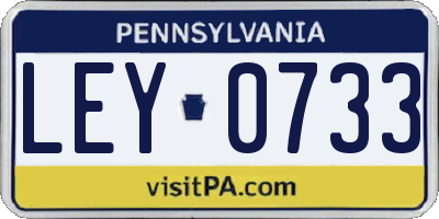 PA license plate LEY0733