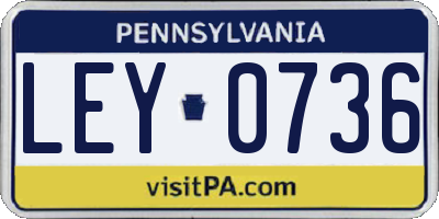 PA license plate LEY0736