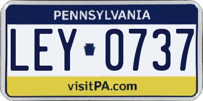PA license plate LEY0737