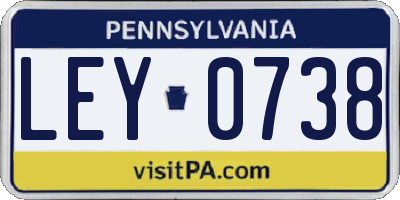 PA license plate LEY0738