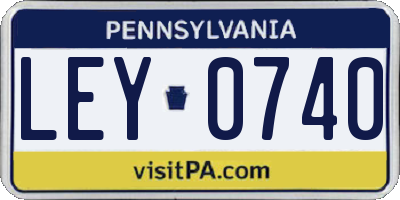 PA license plate LEY0740