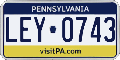 PA license plate LEY0743