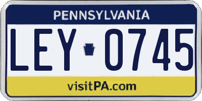 PA license plate LEY0745