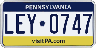 PA license plate LEY0747