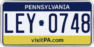 PA license plate LEY0748