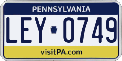 PA license plate LEY0749