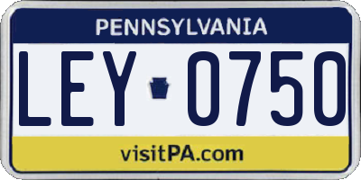 PA license plate LEY0750