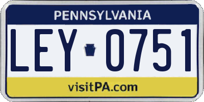 PA license plate LEY0751