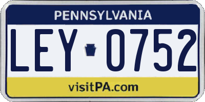PA license plate LEY0752