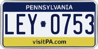 PA license plate LEY0753
