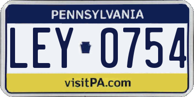 PA license plate LEY0754