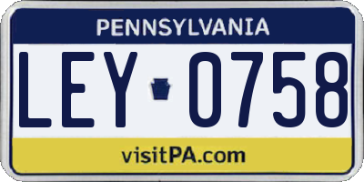 PA license plate LEY0758
