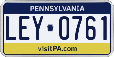 PA license plate LEY0761