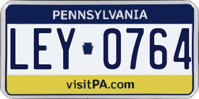 PA license plate LEY0764