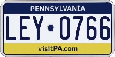 PA license plate LEY0766