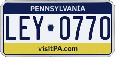 PA license plate LEY0770