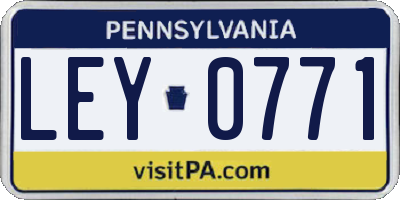 PA license plate LEY0771