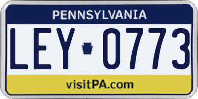 PA license plate LEY0773