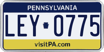 PA license plate LEY0775
