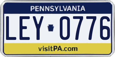 PA license plate LEY0776