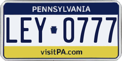 PA license plate LEY0777