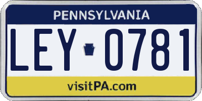 PA license plate LEY0781