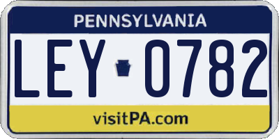 PA license plate LEY0782