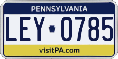 PA license plate LEY0785