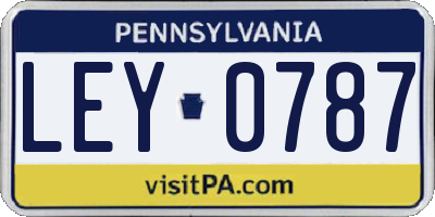 PA license plate LEY0787