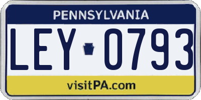PA license plate LEY0793
