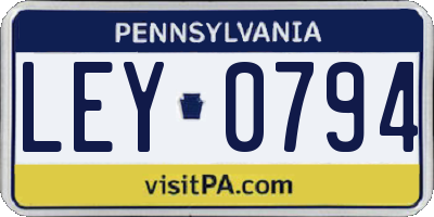 PA license plate LEY0794