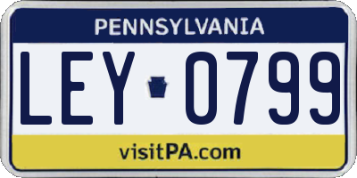 PA license plate LEY0799