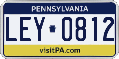 PA license plate LEY0812