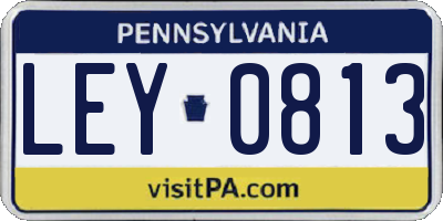 PA license plate LEY0813
