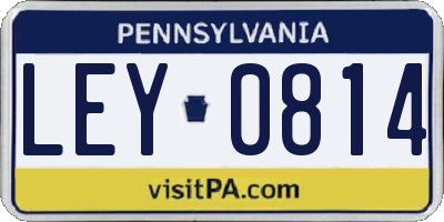 PA license plate LEY0814