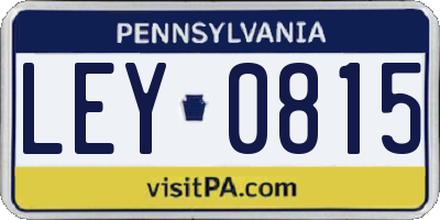 PA license plate LEY0815