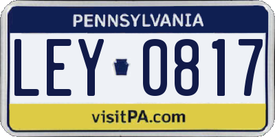 PA license plate LEY0817