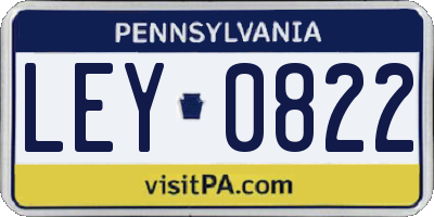 PA license plate LEY0822
