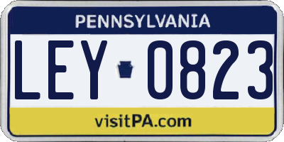 PA license plate LEY0823