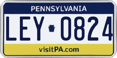 PA license plate LEY0824