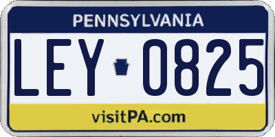 PA license plate LEY0825