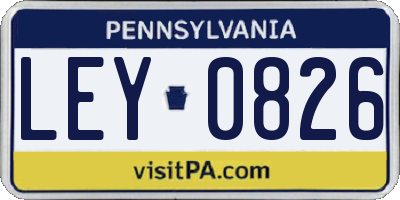 PA license plate LEY0826