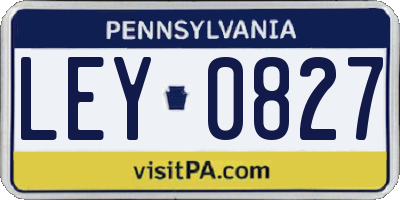 PA license plate LEY0827