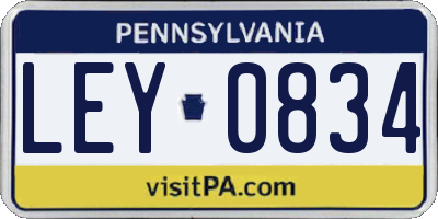 PA license plate LEY0834