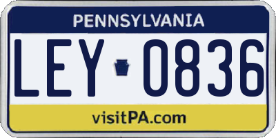 PA license plate LEY0836