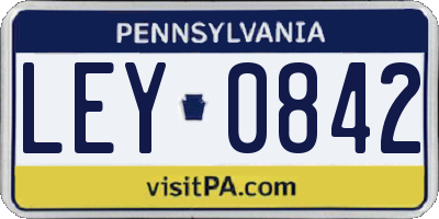 PA license plate LEY0842