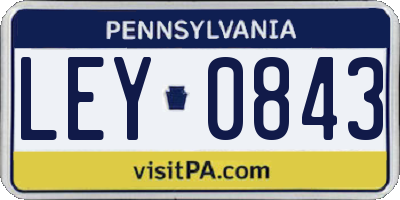 PA license plate LEY0843