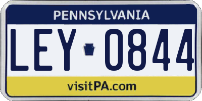 PA license plate LEY0844