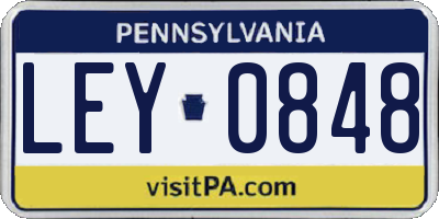 PA license plate LEY0848